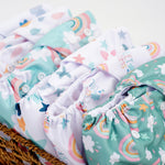 CoolaPeach 12 Set Reusable Adjustable Cloth Diapers for Newborn to 0-3 Years,One Size Washable Pocket Nappy Covers for Baby Girl and Boy,6 Pack Cloth Diapers+6pcs Microfiber Inserts(Green 2)