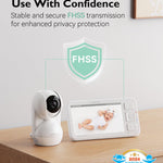 Momcozy Video Baby Monitor, 5.5” 1080P Full HD Baby Monitor with Camera No WiFi, Infrared Night Vision, 5800mAh 120-hrs Battery, ECO, VOX, 2-Way Audio, 1640ft Range, Record and Rewind Locally, BM03