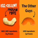 Todd's Better Snacks Egg-Cellent Protein Puffs, Sea Salt & Vinegar, 2.5 Oz (Pack of 4), Made with Egg Whites, 12g Protein, Gluten Free Healthy Snack