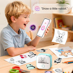Memoking Mini Sticker Printer - T02 Thermal Printer Portable Label Maker Bluetooth Photo Printer Print Pods Inkless Sticker Maker for Kids Sticker Box, Smart AI APP, for Study Note, Journal, DIY, Gift