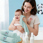 HIPHOP PANDA Baby Washcloths, Rayon Made from Bamboo - 2 Layer Ultra Soft Absorbent Newborn Bath Face Towel - Reusable Baby Wipes for Delicate Skin - Green, 6 Pack