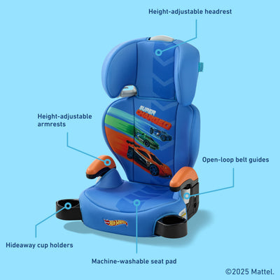 Hot Wheels x Graco Turbobooster 2.0 High Back Booster Seat, Belt Positioning Booster Car Seat for Big Kids