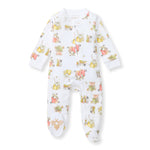 Burt's Bees Baby Boys' Organic Cotton Sleep and Play Footed Pajamas, One-piece Zip Front Romper, Baby Essentials