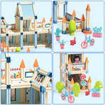 Dollox Dollhouse Creative Building Blocks, 233-Piece 3D Princess Castle Building Toy Set DIY Blocks Toys Montessori Toy Gifts for Age 5 6 7 8 Year Old