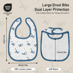 GLLQUEN BABY Muslin Drool Bibs for Boys Girls 8 Pack, Adjustable Baby Bibs for Drooling and Teething, Soft Cotton Baby Bandana Bibs for Newborn Feeding Essentials(Toucan)