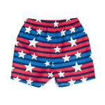 RUGGEDBUTTS Boys UPF50+ Sun Protection Striped Color Block Swim Trunks - All-American Stripe, 2T