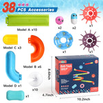 Bath Toys for Kids Ages 4-8 3-5 Toddler Bath Toys 38 PCS Fun Bathtub Shower Toys DIY Marble Run Slippery Slide Birthday Gift for 2 3 4 5 6 7 8 Year Old Boys Girls