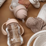 nouka Soft Spout Tritan Sippy Cup | Leak Proof and Easy Grip | Removable Handles | Soft Sand