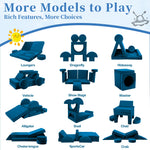 Edbuosy Toddler Couch Kids Sofa Modular - 18pcs Children Couches Building Fort, Convertible Foam Playing Cushion Creative Playroom Floor Furniture for Baby 1-3 to Teen Sofa and Play Set