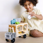 Melissa & Doug Animal Rescue Shape-Sorting Truck - Wooden Toy with 7 Animals and 2 Play Figures