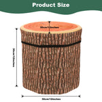 Nodaaiie 3 Pcs Tree Stump Storage Stool, 12 x 12 Inch Fiberboard Ottoman with Foam Cushion, Folding Toy Box and Foldable Seat Chest for Kids, Classic Design