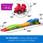 Step2 Up & Down Roller Coaster Kids Ride On Toy, Push Car, Indoor/Outdoor Playset, Made of Durable Plastic, Max Weight 50 lbs., For Toddlers 2-5 Years Old, Multicolor
