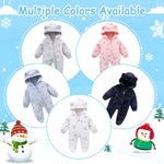Fairy Baby Newborn Baby Bear Onesie Thin Fleece Footie Romper Snowsuit Hooded Jumpsuit Bodysuit Winter Outwear Boy Girl 0-12M