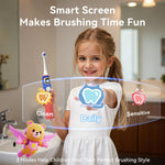 SEAGO Kids Electric Toothbrush, Pressure Sensor, Rechargeable, 8 Heads