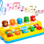 Interactive Pop up Animal Toys with Music & Light, Montessori Cause and Effect Toys for 1 Year Old Boy Girl Early Learning Musical Baby Toy 9-12-18 Months STEM Toddler Toy Age 1-2 Gift for Infant