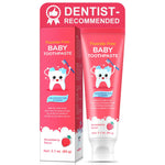 Fluoride-Free Baby Toothpaste for Ages 2-3 – Natural Fruit-Flavored Mild Formula – Pea-Sized Amount for Developing Teeth – 2.1 oz (60g) (1 Pack, Strawberry)