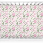 Fall Pink Pumpkins Bows Gingham Baby Crib Sheets for Girls Autumn Thanksgiving Harvest Soft Snug Fitted Crib Mattress Covers for 52''x28'' Standard Crib & Toddler Mattress Halloween Bed Sheets