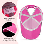 Little Girls Criss Cross Ponytail Hat Toddler Reflective Baseball Cap Kids Quick Dry Summer Sports Hats Age 3-8