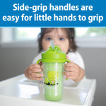 Dr. Brown's Milestones Insulated Sippy Cup with Straw and Handles, Spill-Proof Tumbler with Lid, 2-Pack, Green & Purple, 10 oz/300 mL, BPA Free, 12m+
