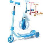 Kick Scooter for Kids 3-7 Age - LED Lighted 3 Wheel Toddler Scooter, 360° Steering, Adjustable Height Handlebar, Anti-Slip Deck, Stable Metal Design, Indoor Outdoor for 3-5, 5-7 Year Old Girls Boys