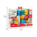 Baby Einstein Ocean Explorers Opus Bath Pals 11-Piece Gift Set, Waterproof Bath Book, Bath Cups, Animal Shape Bath Toys for Baby and Toddler, Ages 3 Months and Up