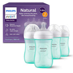 Philips Avent Natural Baby Bottles with Natural Response Nipples (Slow Flow, Flow 2), 4oz, 4-Pack, SCY900/04