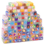 LiYiQ 100-Piece Kawaii Cute Animal Pencil Eraser for Kids, Back to School Supplies, Non-Toxic Rubber, Rectangular