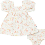 Modern Moments by Gerber baby-girls 2-piece Puffed Sleeve Dress & Diaper Cover Set