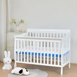 ASANEST Dual Sided Comfort Gel Memory Foam,Breathable Baby Bed Mattress for Crib,Memory Foam Crib Mattress,Premium for Infant and Toddler w/Removable Outer Cover - White&Blue,Standard Size