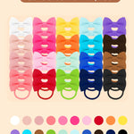 LALAURA 40pcs 1.6 Inches Baby Hair Ties with Bows Elastics Ponytail Holders Baby Bows Tiny Rubber Ribbon Hair Bands For Baby Girls Infants Hair Accessories