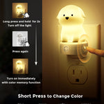 L LOHAS LED Plug in Night Light for Kids, 3D Cute Puppy Night Lights with Dusk to Dawn Sensor, RGB+Soft White 3000K Dog Night Light, Christmas Birthday Gift Nightlight for Kids, Room Decor