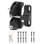 HILLMASTER Key Lockable 2 Sided Gate Latch Key,Self Locking Gate Latch Gate Fence Lock for Outdoor Gates,Locking Gate Door Lock Fence Latch Gate Hardware for Metal,Wood,Vinyl Fence,Black Finish