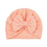 QandSweat 0-24 Months Newborn Girls' Hats Cotton and Linen Cap Infant Big Bow Hat Baby Shower (Group-6 Pack)