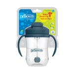 Dr. Brown's Baby's First 6m+ Straw Cup Bundle with Weighted Straw, Handles, Lid, Straw, and Brush, Dark Blue