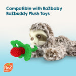 RaZbaby RaZberry Silicone Teether Pacifier – Teething Relief for Infants, Food-Grade, BPA-Free, Hands-Free Design, Natural Berrybumps Fruit Texture for Sensory Development, Freezable – Red