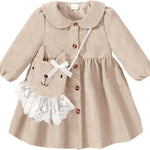 Mioglrie Toddler Girl Fall Dress Baby Girl Winter Clothes 6 12 18 24 Months Outfit Cute Dresses for Girls with Satchel