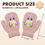 MniJiza Baby Winter Mittens Toddler Stretch Knit Gloves Magic Warm Glove for Baby Boys Girls (5 Pairs Animal2, 6-36M)
