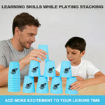 SEISSO Sport Stacking Cups Set，Stacking Cup Classic Speed Training Game for Kids Adults, Plastic Speed Stacking Cups Family Game Toy for Boy Girl Party Challenge Competition Travel Gift Blue 12Pack