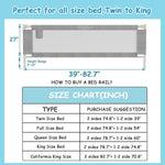 AquaVogue 3-Pack Bed Rails for Toddlers with Headboard Rod - Height Adjustable Baby Bed Rail Guard Specially Designed for Twin Size (74.8 x 74.8 x 39 Inch)