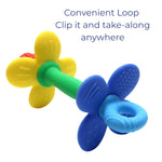 Everneer Silicone Teether Tube Stick for Babies – Textured Teething Toy with Grip Handle, Reaches Front Gums & Back Molars, BPA-Free, Easy to Hold