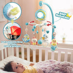 Mini Tudou Baby Musical Mobile Crib with Music and Lights, Timing Function, Projection, Take-Along Rattle and Music Box for Babies Boy Girl Toddler Sleep