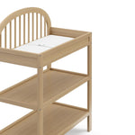 Graco Olivia Changing Table with Water-Resistant Changing Pad (Driftwood) - GREENGUARD Gold Certified, Includes Bonus Water-Resistant Changing Pad with Safety Strap, 2 Open Shelves, Stylish Design