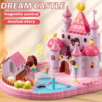 Dollhouse Kit for Kids Girls —— Huge House Toy with 2 Dolls, Dollhouse Furniture and Accessories, Sound & Light, Great Gift for 3 4 5 6 7 8 Years Old (Pink)