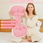 Trankerloop Pregnancy Pillow for Sleeping, Faux Fur Luxury Maternity Pillow, Support for Back, Legs, Belly, HIPS,Pink