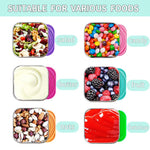 HTEVW 6Pack 6oz Stainless Steel Snack Containers for Kids, Easy Open Leak Proof Metal Toddler Snack Containers with Silicone Lids, Stackable Metal Toddler Lunch Box for Daycare, School and Travel