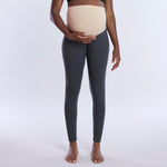 Motherhood Maternity Women's Essential Stretch Full Length Secret Fit Over The Belly Pregnancy Legging, Charcoal, Medium