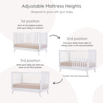 dadada Baby Harmony Nursery Set, Furniture Set. Baby Crib and Dresser Combo. Soho 3-in-1 Convertible Crib and Austin 5 Drawer Nursery Dresser. White Beechwood
