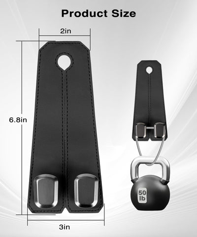 VETERBONE Car Hooks for Headrest, 2Pcs Seat Back Storage Hook Luxurious Leather 100% Metal Multifunctional Car Hanger & Holder for Heatrest, Seat, Bag, Purse (Black)
