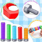 Montessori Toys for 1 2 3 4 5 Year Old Boys Girls, 2 In 1 Counting Toys & Spinning Stacking Toys for Toddlers 1-3 Educational Learning Toys Easter Birthday Gifts for Kids Age 1-5 Autism Sensory Toy