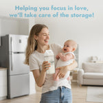 Papablic Glass Breastmilk Pitcher, Baby-Safe Milk Storage Bottles for Breastfeeding & Pumping, Reusable Milk Juice Beverages Container for Fridge, No Leak, BPA Free, 17 oz (2 Packs)